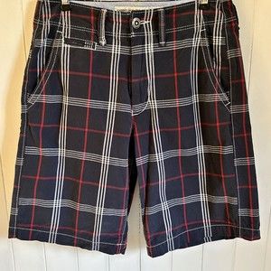 American Eagle Outfitters‎ Mens Plaid Chino Shorts Size 28 Longboard Cotton